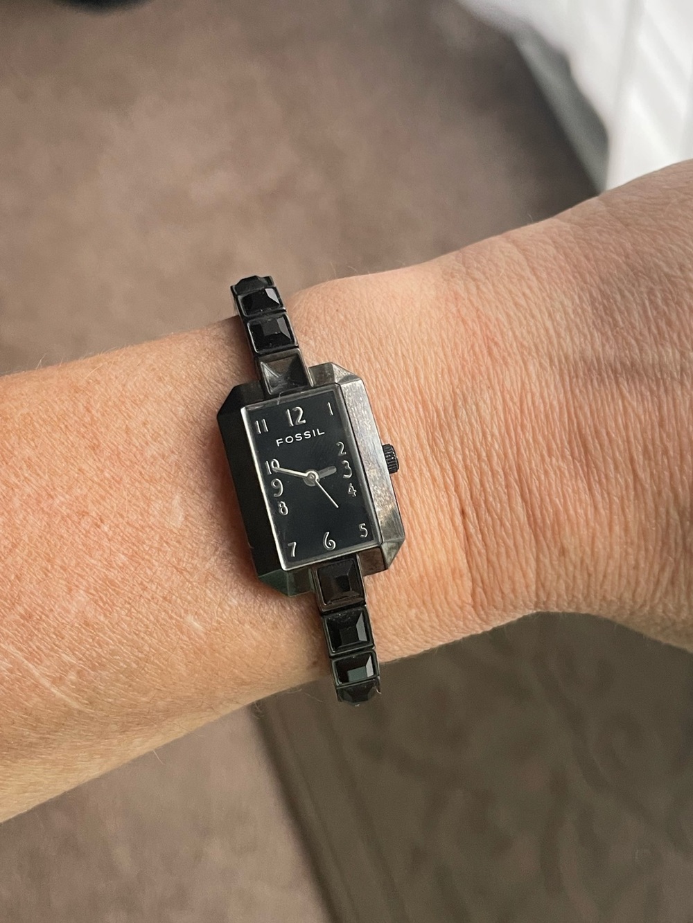 Women’s Fossil F2 Black Rhinestone Watch - RARE